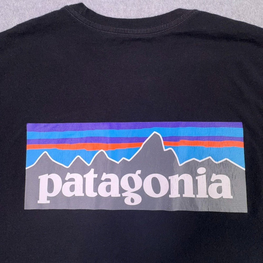 PATAGONIA Responsibili-Tee Basic Tshirt Men's XL Logo Short Sleeve Black Outdoor